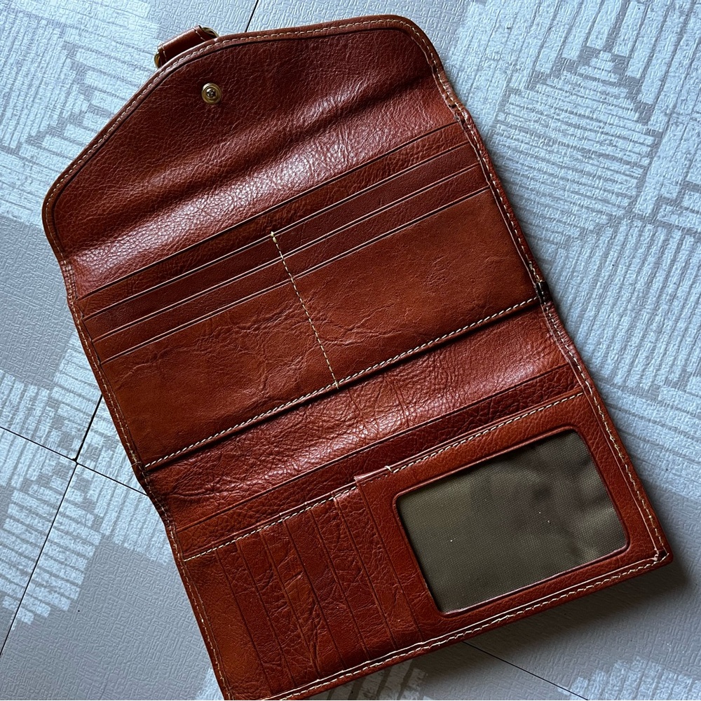 Bric's Tan and Black Leather Wallet - Picture 4 of 4